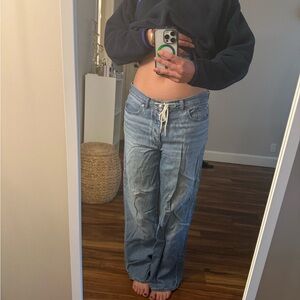 Madewell Low rise baggy Jeans with tie